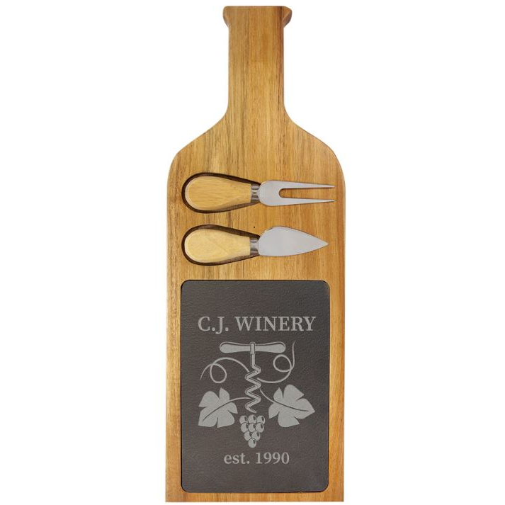 Wood/Slate Serving Board with Tools